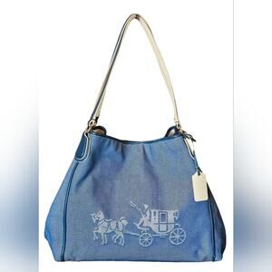 Coach Edie Horse & Carriage Denim Hobo